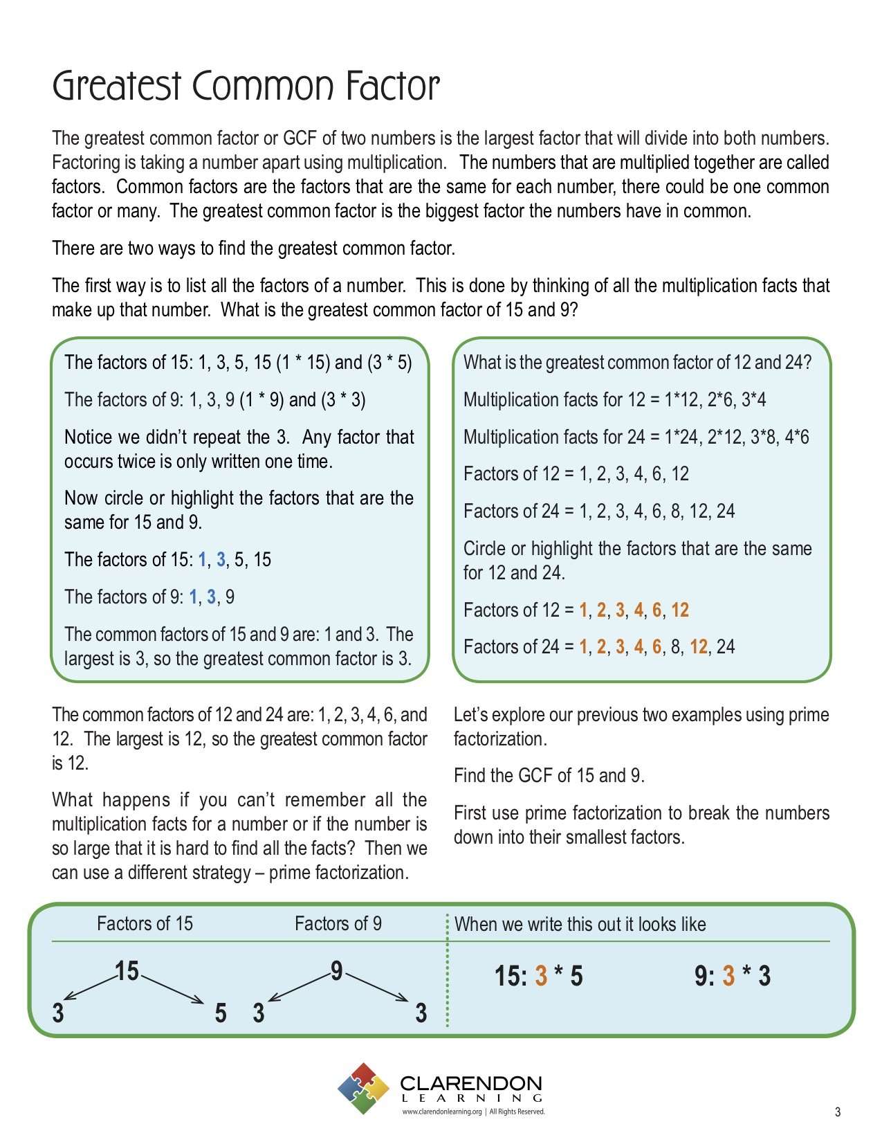 GCF and LCM - Learn Bright Throughout Greatest Common Factor Worksheet