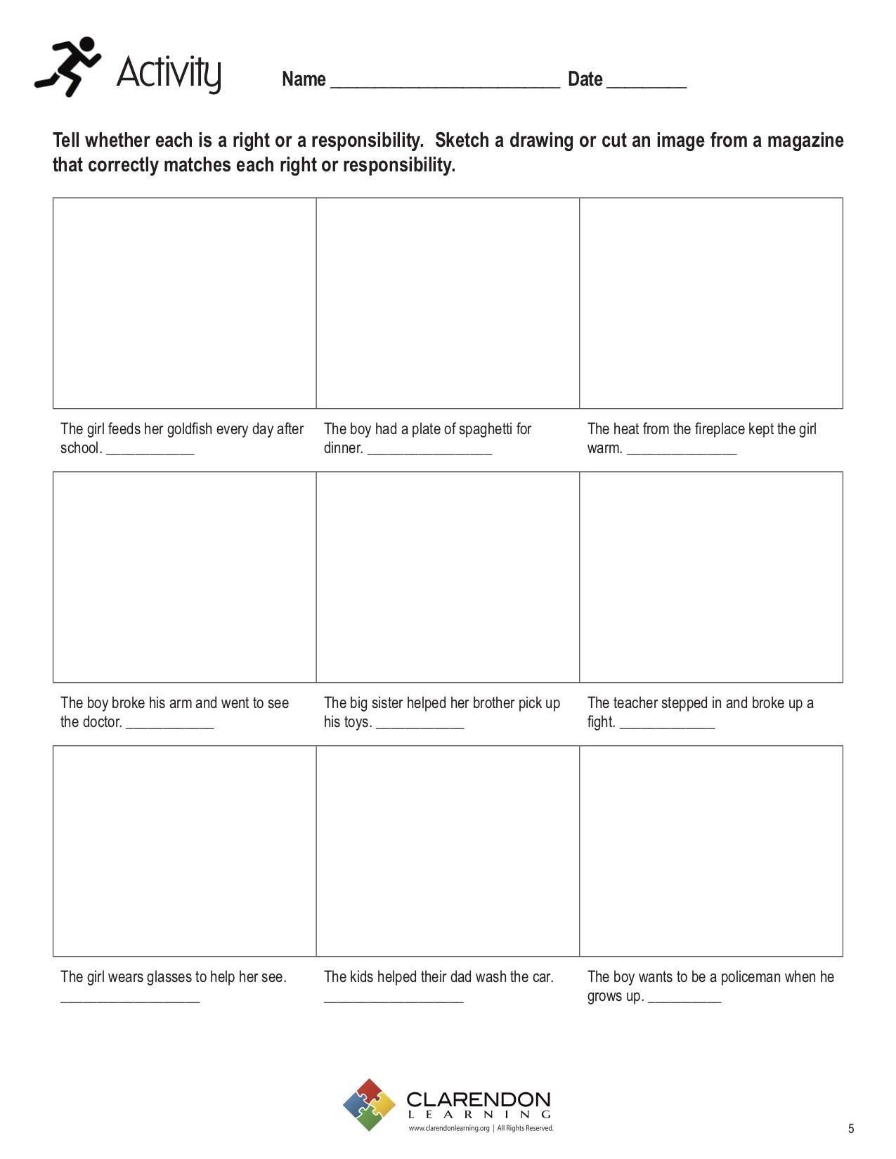 Rights and Responsibilities - Learn Bright Pertaining To Rights And Responsibilities Worksheet