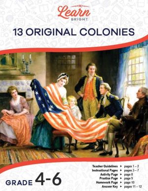 This is a picture of the cover page for the 13 original colonies lesson plan.