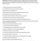 This is the activity worksheet for the Commas, Colons, and Semicolons lesson plan. The orange Learn Bright logo is in the top-right corner of the page.