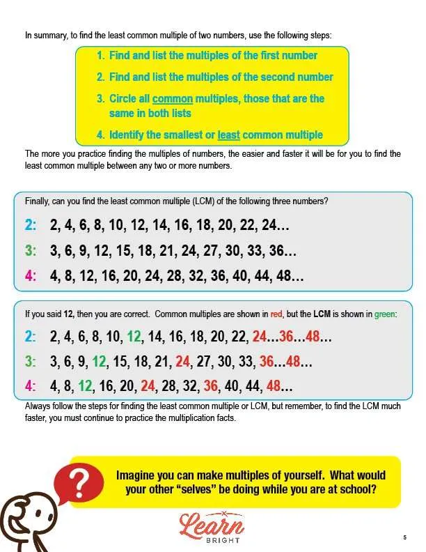 Least Common Multiples, Free PDF Download - Learn Bright