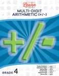 This is the title page for the Multi-Digit Arithmetic – Addition and Subtraction lesson plan. There is a graphic of the +/– symbols. The orange Learn Bright logo is at the top of the page.