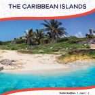 This is the title page for the The Caribbean Islands lesson plan. The main image shows a photo of an island with palm trees, white sand, and turquoise water. The orange Learn Bright logo is at the top of the page.