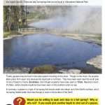 This is a content page for the Geysers and Hot Springs lesson plan. There is a picture of a natural hot spring. The orange Learn Bright logo is at the bottom of the page.