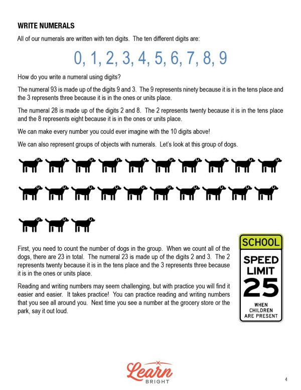 Read and Write Numerals Content Page