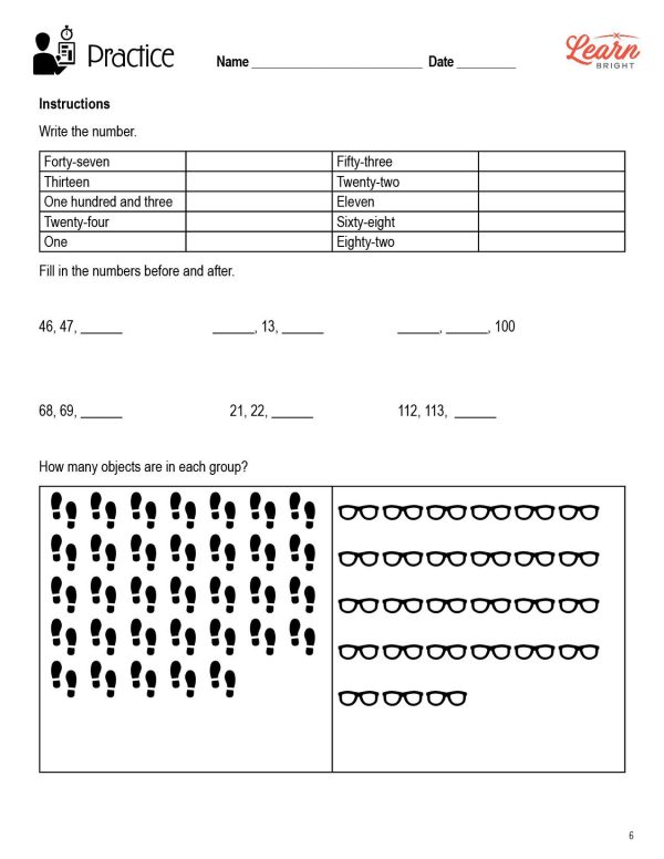 Read and Write Numerals Practice Worksheet