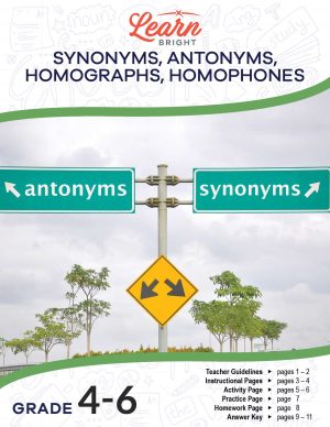 Synonyms, Antonyms, Homographs, Homophones