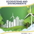 This is the title page for the Ecosystems and Environments lesson plan. The main image shows an illustration of a city scape with trees in the foreground. The orange Learn Bright logo is at the top of the page.