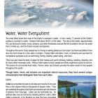 This is a content page for the Lakes, Rivers, Streams lesson plan. There is a picture of the earth from space. There is a picture of a lake and some evergreen trees. The orange Learn Bright logo is at the bottom of the page.