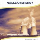 This is the title page for the Nuclear Energy lesson plan. The main image shows smoke stacks at a nuclear power plant. The orange Learn Bright logo is at the top of the page.