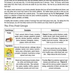 This is a content page for the Food Groups lesson plan. There is a picture of a plate of foods that represent grains, a picture of vegetables, and a picture of various fruits. The orange learn Bright logo is at the bottom of the page.