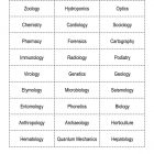 This is the activity worksheet for the Fields of Science lesson plan. The orange Learn Bright logo is in the top-right corner of the page.