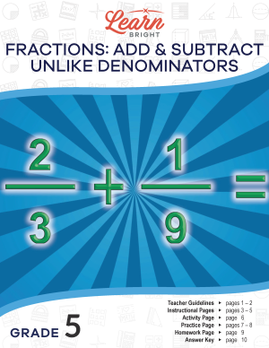 Fractions: Add and Subtract Unlike Denominators