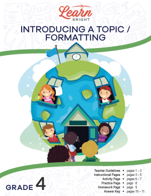 Introducing a Topic/Formatting