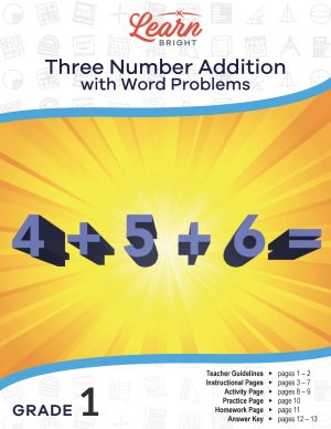 Three Number Addition with Word Problems