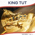 This is the title page for the King Tut lesson plan. The main image is a photograph of the coffin of King Tut. The orange Learn Bright logo is at the top of the page.