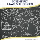 This is the title page for the Scientific Laws and Theories lesson plan. The main image is of a chalkboard with lots of science-related graphics and equations. The orange Learn Bright logo is at the top of the page.