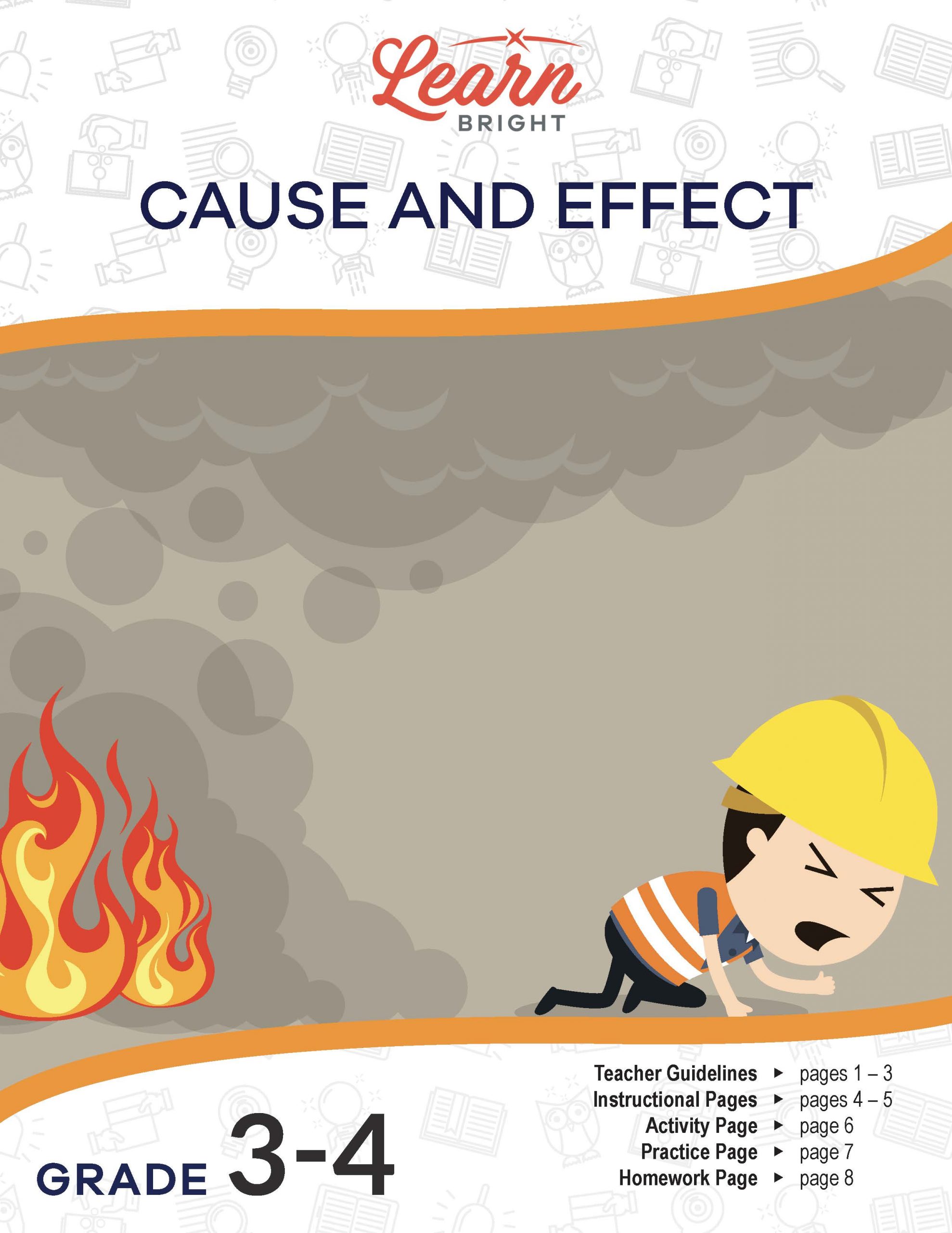 Boy caught in fire on title page of our cause and effect lesson plan