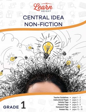 curly black hair with thought lightbulb for our central idea non-fiction lesson plan title page