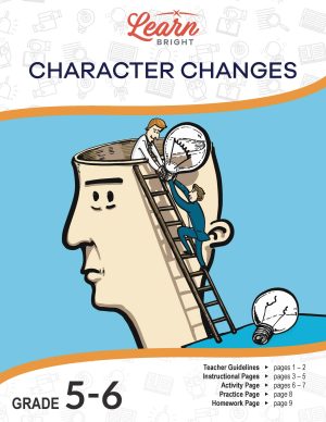 lightbulb being put inside a man's head for our character changes lesson plan title page