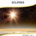 This is the title page for the Eclipses lesson plan. The main image is a photo from space showing the moon moving in front of the sun. The orange Learn Bright logo is at the top of the page.