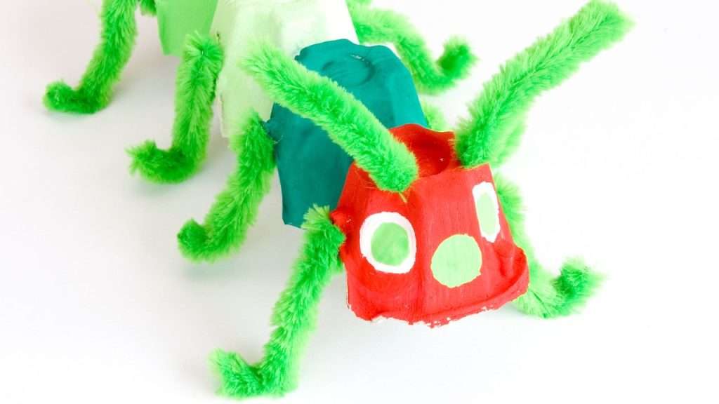 egg carton caterpillar craft