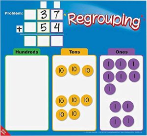 Really Good Stuff Regrouping Mats and Manipulatives Kit (Set of 4) – Interactive Mats and Manipulatives Help Students Solve Problems at School or Home – Write On/Wipe Off Mat for Repeated Use