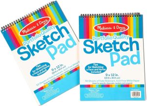 Melissa & Doug Sketch Pad (9 x 12 inches) - 50 Sheets, 2-Pack - Kids Drawing Paper, Drawing And Coloring Pad Art Supplies