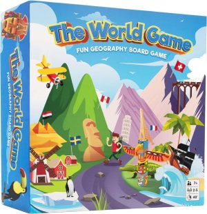 The World Game - Fun Geography Board Game - Educational Game for Kids & Adults - Cool Learning Gift Idea for Teenage Boys & Girls, 2-5 players