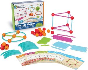 Learning Resources Dive into Shapes! A Sea and Build Geometry Set, 129 Pieces
