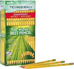 Ticonderoga Wood-Cased Pencils, Pre-Sharpened, 2 HB Soft, Yellow, 72 Count