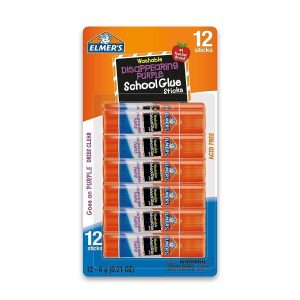 Elmer's Disappearing Purple School Glue, Washable, 12 Pack