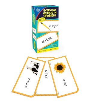 Carson Dellosa 104 Spanish Flash Cards for Kids, Spanish Vocabulary Flash Cards for Beginners, Picture Flash Cards for Toddlers, Learning Spanish Game for Beginners