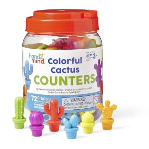 hand2mind Colorful Cactus Counters, Counters for Kids Math, Counting Objects, Color Sorting, Toys for Counting, Sorting Toys, Counting Manipulatives, Preschool Learning, Montessori Math Materials