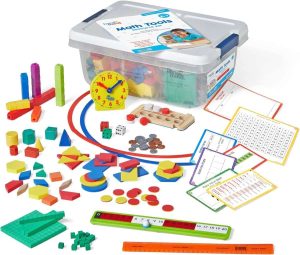 hand2mind Math Tools Small Group Sets K-1 by Reagan Tunstall & Kristina Grant, Math Manipulatives, Base Ten Blocks, RekenRods, Pattern Blocks, Attribute Blocks, Two Color Counters, Classroom Supplies
