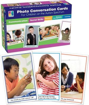 Photo Conversation Cards—Social Emotional Flash Cards For Children With Autism and Aspergers, Behavioral and Communication Skills Practice, Educational Games for Kindergarten+ (90 pc)