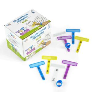 hand2mind Finger Focus Highlighter, Dyslexia Tools for Kids, Guided Reading Strips, ADHD Tools, Colored Overlays for Reading, Reading Tools for Kids, Calm Strips, Homeschool Supplies (24 Pack)