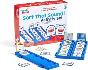 hand2mind Sort That Sound! Activity Set​, Phonemic Awareness, ESL Teaching Materials, Science of Reading Manipulatives, Letter Sounds for Kindergarten, Speech Therapy Tools, Phonics Flash Cards Medium