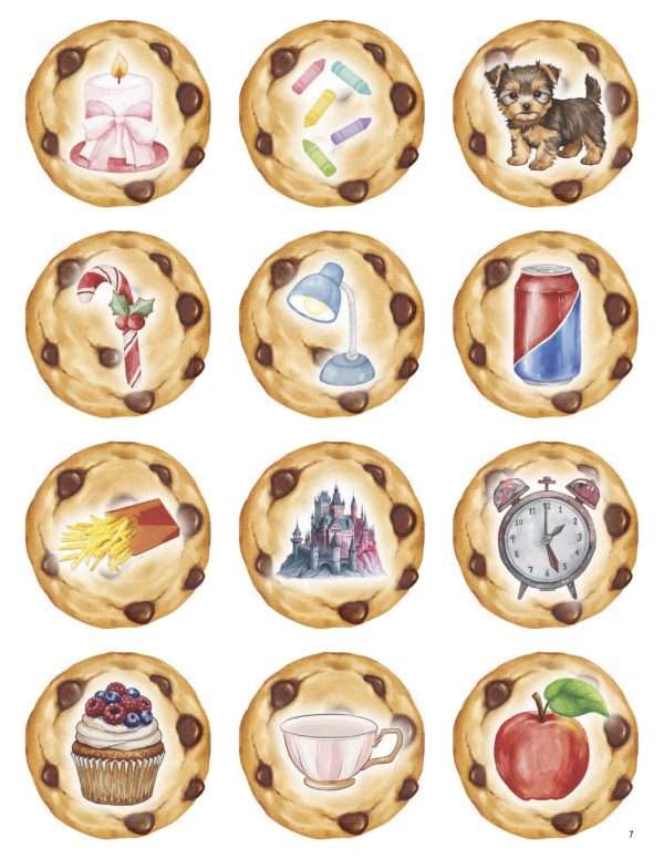 This is an additional resources page for the Alphabet: Letter C lesson plan. There are 12 cookies with different pictures on the fronts.