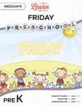 This is the title page for the Weekdays: Friday lesson plan. The main image is of kids on a hill with the word "FRIDAY" above their heads. The orange Learn Bright logo is at the top of the page.
