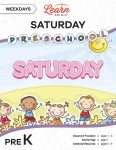 This is the title page for the Weekdays: Saturday lesson plan. The main image is of kids on a hill with the word "SATURDAY" above their heads. The orange Learn Bright logo is at the top of the page.